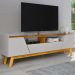 Rack Para Sala de Estar TV 70 Pol 180cm Morello B02 Off White Naturalle - Lyam Decor