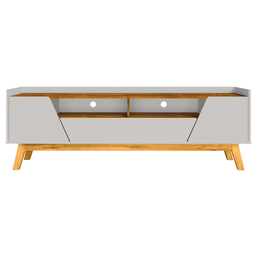 Rack Para Sala de Estar TV 70 Pol 180cm Morello B02 Off White Naturalle - Lyam Decor