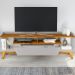 Rack Para Sala de Estar TV 70 Pol 180cm Morello B02 Off White Naturalle - Lyam Decor