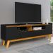 Rack Para Sala de Estar TV 70 Pol 180cm Morello B02 Preto Fosco Naturalle - Lyam Decor