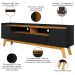 Rack Para Sala de Estar TV 70 Pol 180cm Morello B02 Preto Fosco Naturalle - Lyam Decor