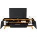 Rack Para Sala de Estar TV 70 Pol 180cm Morello B02 Preto Fosco Naturalle - Lyam Decor
