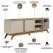 Rack Para Sala de Estar TV 70 Pol Pés Retrô Turkey L05 Nature Off White - Lyam Decor