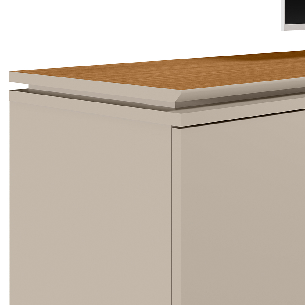 Rack Para Sala de Estar TV 70 Pol Pés Retrô Turkey L05 Nature Off White - Lyam Decor