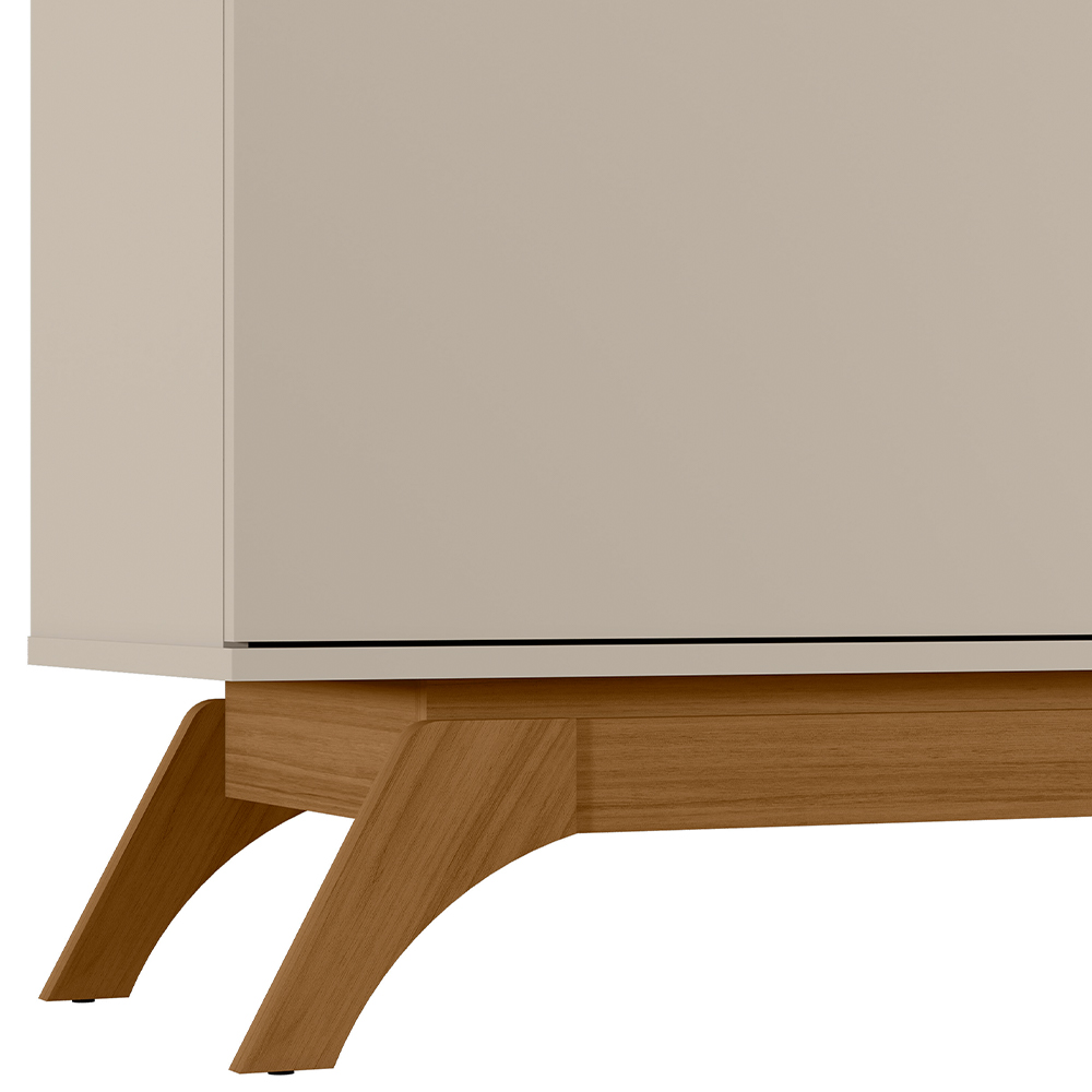 Rack Para Sala de Estar TV 70 Pol Pés Retrô Turkey L05 Nature Off White - Lyam Decor