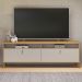 Rack Para Sala de Estar TV 75 Pol 182cm Naomi L05 Tauari Off White Fosco - Lyam Decor