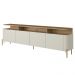 Rack Para Sala de Estar TV 75 Pol 4 Portas 180cm Pés Dourado Clio I03 Louro Luna - Lyam