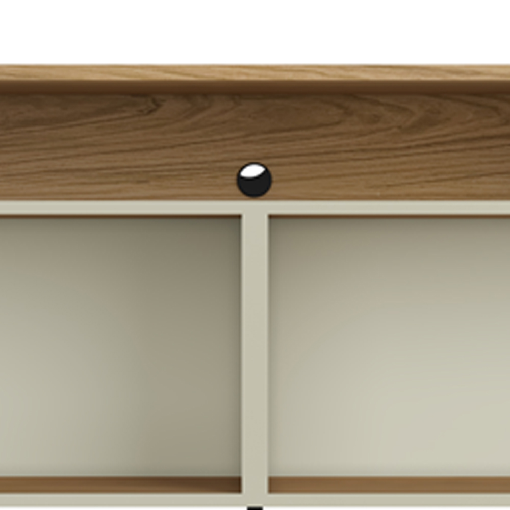 Rack Para Sala de Estar TV 75 Pol 4 Portas 220cm Pés Dourado Clio I03 Louro Luna - Lyam