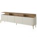 Rack Para Sala de Estar TV 75 Pol 4 Portas 220cm Pés Dourado Clio I03 Louro Luna - Lyam
