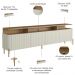 Rack Para Sala de Estar TV 75 Pol 4 Portas Brise 180cm Pés Dourado Clio I03 Louro Luna - Lyam