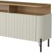 Rack Para Sala de Estar TV 75 Pol 4 Portas Brise 180cm Pés Preto Clio I03 Louro Luna - Lyam