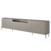 Rack Para Sala de Estar TV 75 Pol 4 Portas Brise Pés Industrial Dourado Alef I03 Grigio - Lyam Decor