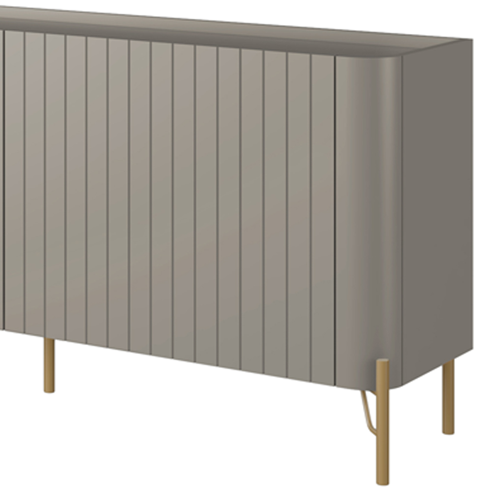 Rack Para Sala de Estar TV 75 Pol 4 Portas Brise Pés Industrial Dourado Alef I03 Grigio - Lyam Decor