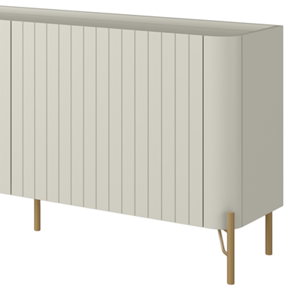 Rack Para Sala de Estar TV 75 Pol 4 Portas Brise Pés Industrial Dourado Alef I03 Luna - Lyam Decor