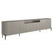 Rack Para Sala de Estar TV 75 Pol 4 Portas Brise Pés Industrial Preto Alef I03 Grigio - Lyam Decor