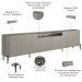 Rack Para Sala de Estar TV 75 Pol 4 Portas Brise Pés Industrial Preto Alef I03 Grigio - Lyam Decor