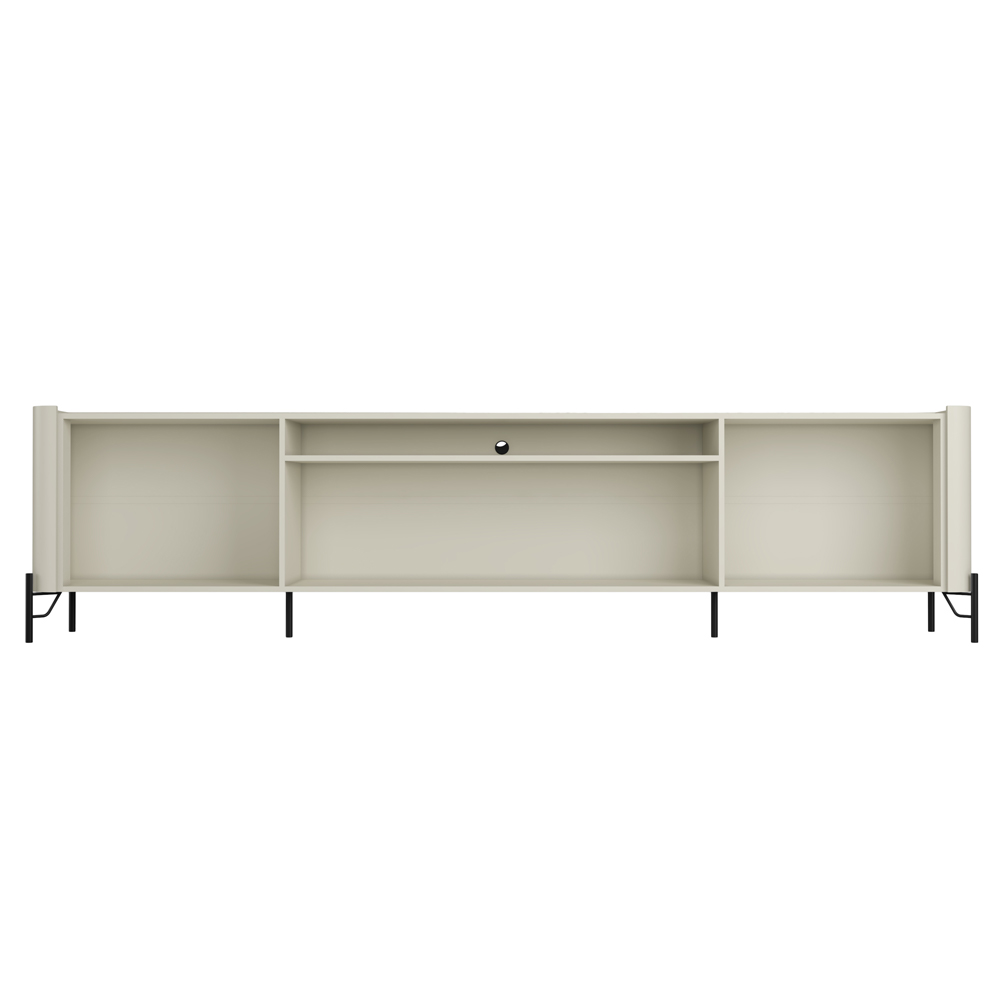 Rack Para Sala de Estar TV 75 Pol 4 Portas Brise Pés Industrial Preto Alef I03 Luna - Lyam Decor