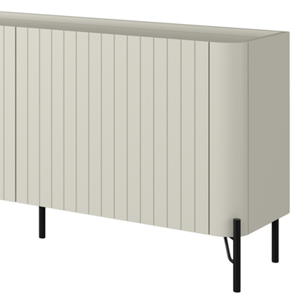 Rack Para Sala de Estar TV 75 Pol 4 Portas Brise Pés Industrial Preto Alef I03 Luna - Lyam Decor