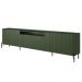 Rack Para Sala de Estar TV 75 Pol 4 Portas Brise Pés Industrial Preto Alef I03 Musgo - Lyam Decor