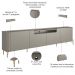 Rack Para Sala de Estar TV 75 Pol 4 Portas Pés Industrial Dourado Alef I03 Grigio - Lyam Decor