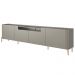 Rack Para Sala de Estar TV 75 Pol 4 Portas Pés Industrial Dourado Alef I03 Grigio - Lyam Decor