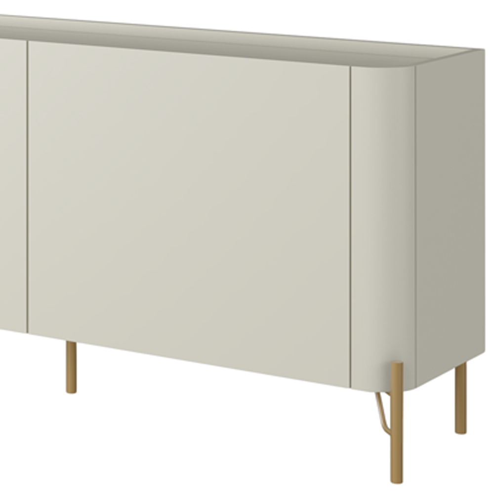 Rack Para Sala de Estar TV 75 Pol 4 Portas Pés Industrial Dourado Alef I03 Luna - Lyam Decor