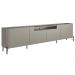 Rack Para Sala de Estar TV 75 Pol 4 Portas Pés Industrial Preto Alef I03 Grigio - Lyam Decor