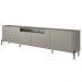 Rack Para Sala de Estar TV 75 Pol 4 Portas Pés Industrial Preto Alef I03 Grigio - Lyam Decor