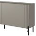 Rack Para Sala de Estar TV 75 Pol 4 Portas Pés Industrial Preto Alef I03 Grigio - Lyam Decor