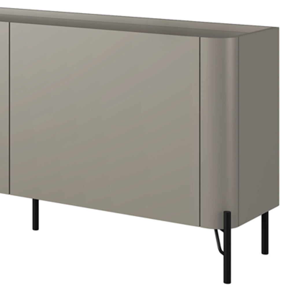 Rack Para Sala de Estar TV 75 Pol 4 Portas Pés Industrial Preto Alef I03 Grigio - Lyam Decor