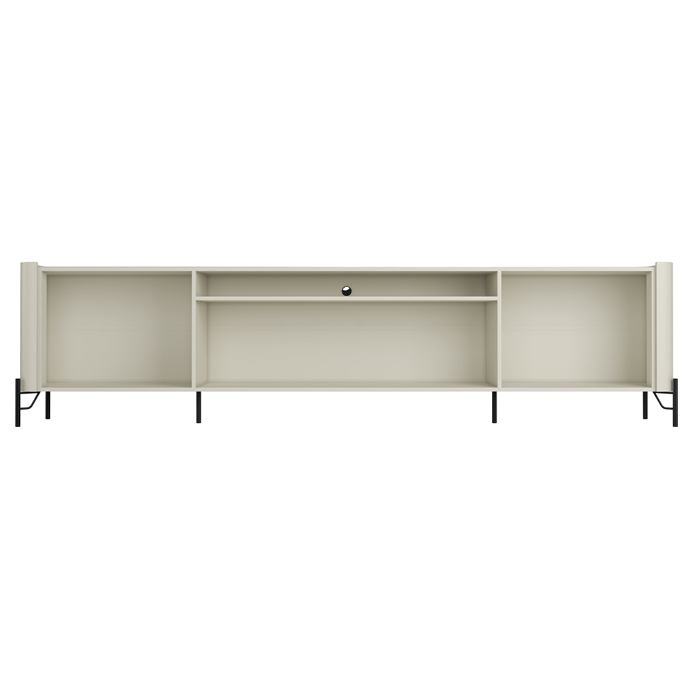 Rack Para Sala de Estar TV 75 Pol 4 Portas Pés Industrial Preto Alef I03 Luna - Lyam Decor