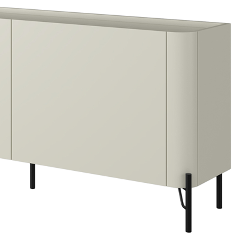 Rack Para Sala de Estar TV 75 Pol 4 Portas Pés Industrial Preto Alef I03 Luna - Lyam Decor