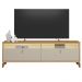 Rack Para Sala de Estar TV 75 Pol Com LED 182cm Naomi L05 Tauari Off White Fosco - Lyam Decor