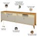 Rack Para Sala de Estar TV 75 Pol Com LED 182cm Naomi L05 Tauari Off White Fosco - Lyam Decor