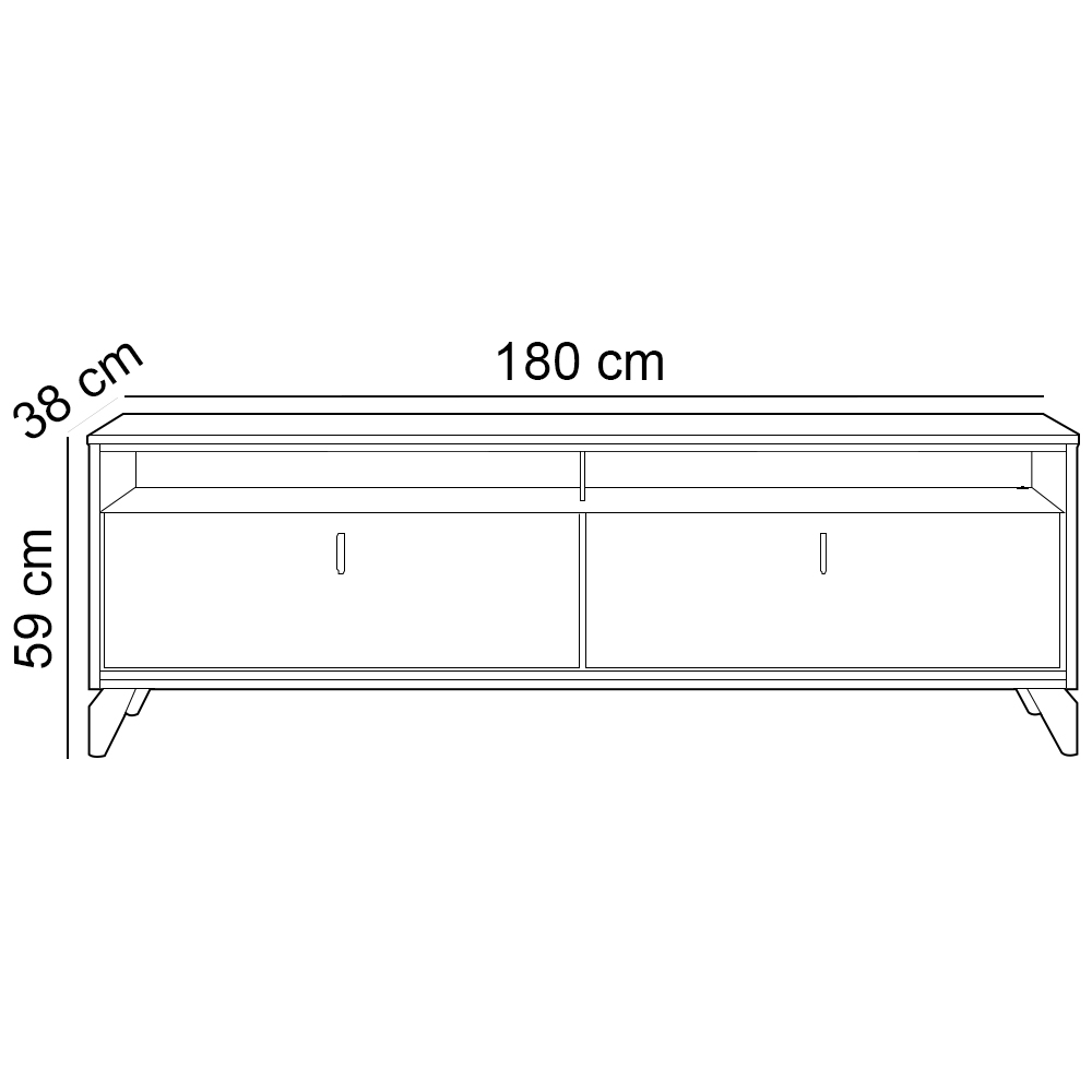 Rack Para Sala de Estar TV 75 Pol Com LED 182cm Naomi L05 Tauari Off White Fosco - Lyam Decor