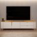 Rack Para Sala de Estar TV 75 Pol Orgânico Dion D05 Bali Cedro - Lyam Decor