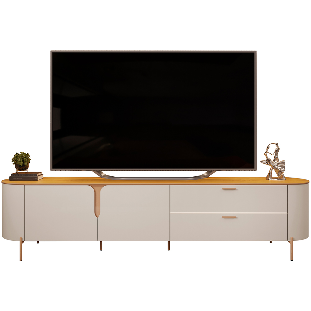 Rack Para Sala de Estar TV 75 Pol Orgânico Dion D05 Bali Cedro - Lyam Decor