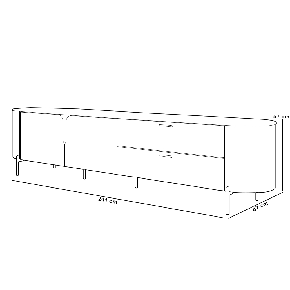 Rack Para Sala de Estar TV 75 Pol Orgânico Dion D05 Bali Cedro - Lyam Decor