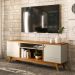 Rack Para Sala de Estar TV 75 Pol Pés Retrô Eller L05 Nature Off White - Lyam Decor