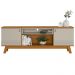 Rack Para Sala de Estar TV 75 Pol Pés Retrô Eller L05 Nature Off White - Lyam Decor