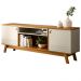 Rack Para Sala de Estar TV 75 Pol Pés Retrô Eller L05 Nature Off White - Lyam Decor