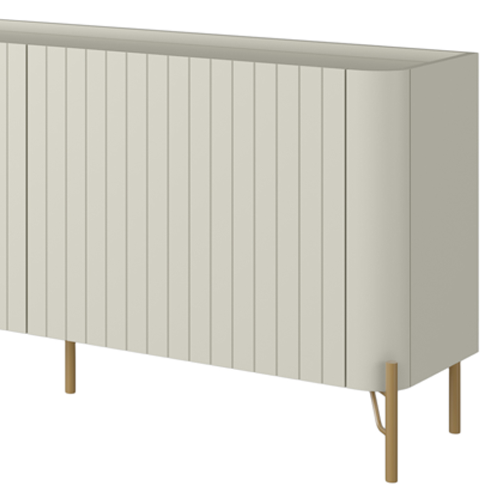 Rack Para Sala de Estar TV 85 Pol 4 Portas Brise Pés Industrial Dourado Alef I03 Luna - Lyam Decor