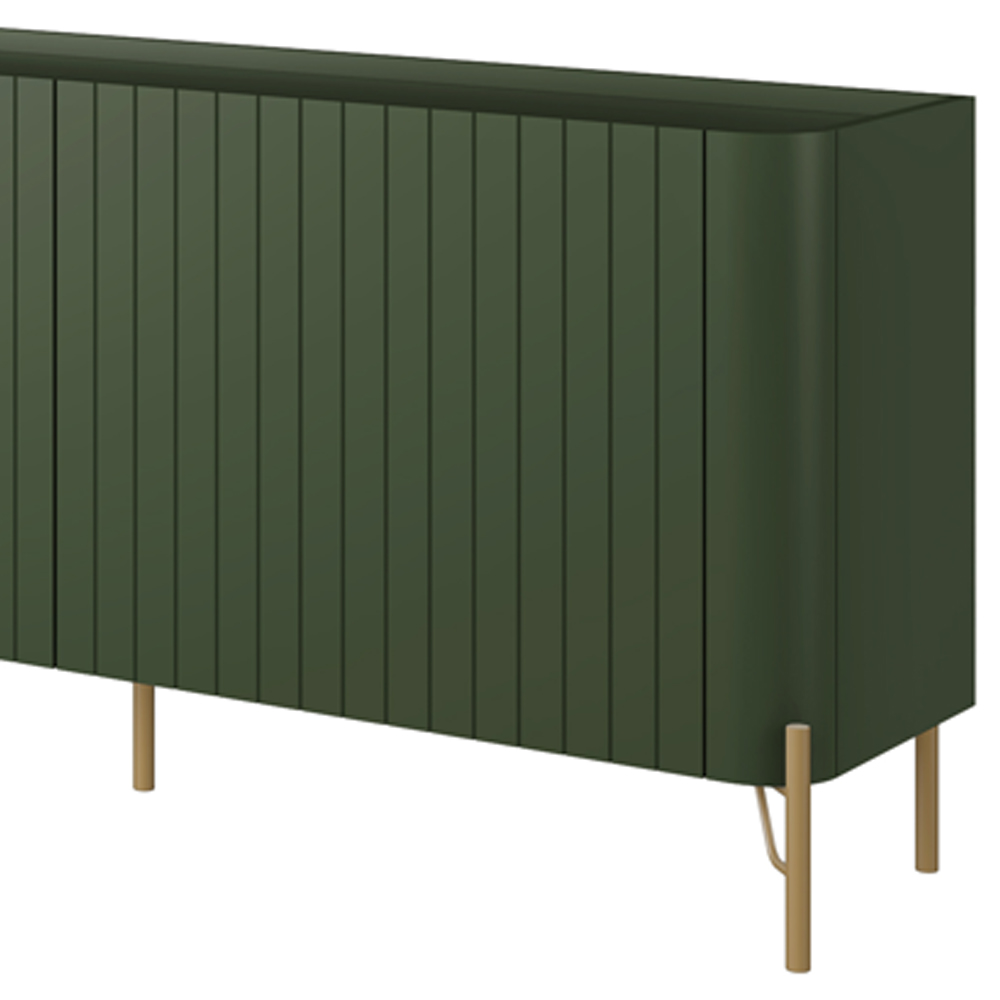 Rack Para Sala de Estar TV 85 Pol 4 Portas Brise Pés Industrial Dourado Alef I03 Musgo - Lyam Decor