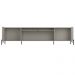 Rack Para Sala de Estar TV 85 Pol 4 Portas Brise Pés Industrial Preto Alef I03 Grigio - Lyam Decor