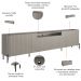 Rack Para Sala de Estar TV 85 Pol 4 Portas Brise Pés Industrial Preto Alef I03 Grigio - Lyam Decor