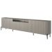 Rack Para Sala de Estar TV 85 Pol 4 Portas Brise Pés Industrial Preto Alef I03 Grigio - Lyam Decor
