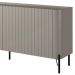 Rack Para Sala de Estar TV 85 Pol 4 Portas Brise Pés Industrial Preto Alef I03 Grigio - Lyam Decor