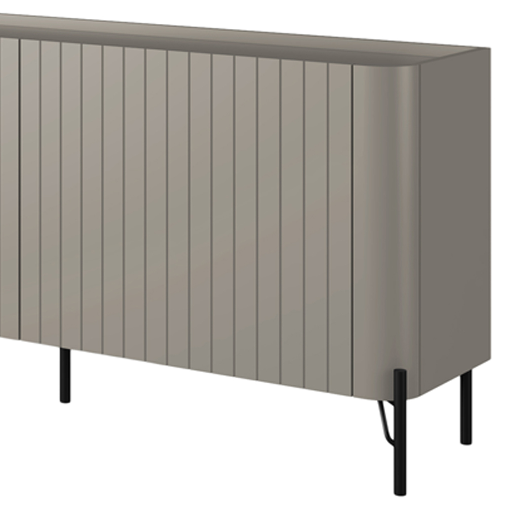 Rack Para Sala de Estar TV 85 Pol 4 Portas Brise Pés Industrial Preto Alef I03 Grigio - Lyam Decor
