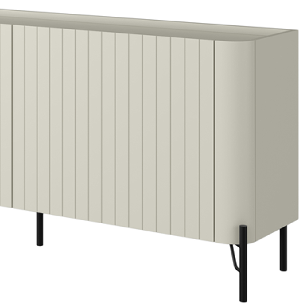 Rack Para Sala de Estar TV 85 Pol 4 Portas Brise Pés Industrial Preto Alef I03 Luna - Lyam Decor