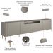 Rack Para Sala de Estar TV 85 Pol 4 Portas Pés Industrial Dourado Alef I03 Grigio - Lyam Decor